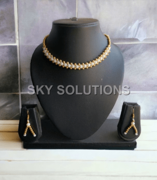 Beaded Necklace Set for Women - Off-white