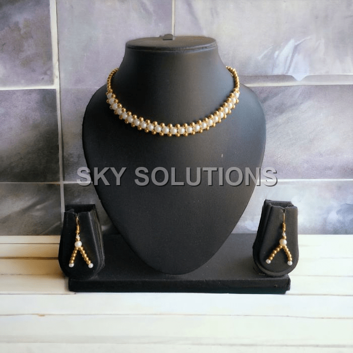 Beaded-Necklace-Set-for-Women-Off-white Beaded-Necklace-Set-for-Women-Off-white