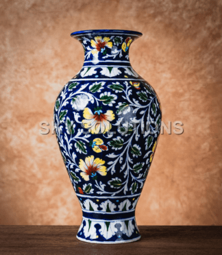 Blue Pottery Floor Vase
