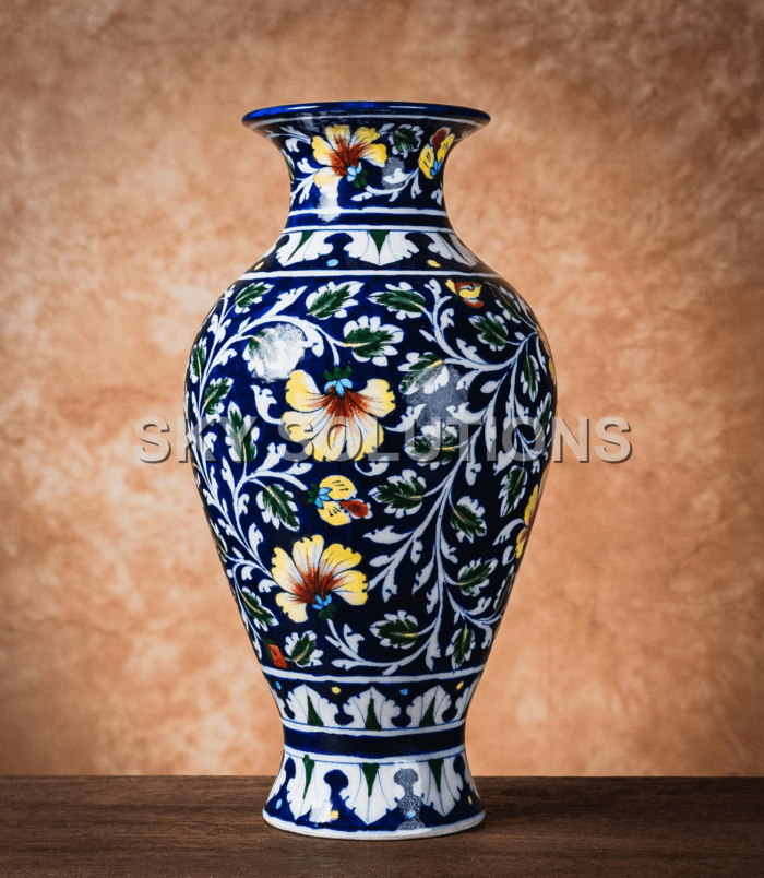 Blue Pottery Floor Vase Blue Pottery Floor Vase