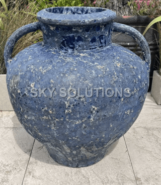 Blue Pottery Pot- Fat belly Vase