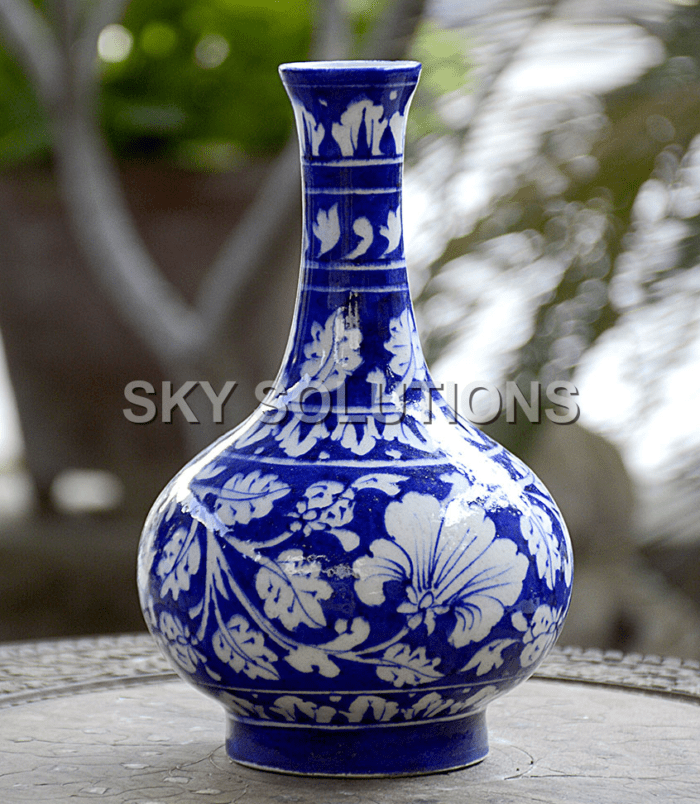 Blue Pottery Surahi Vase