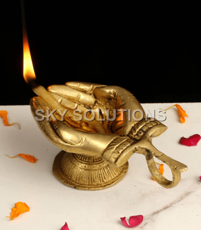 Brass Hand Diya Brass Hand Diya