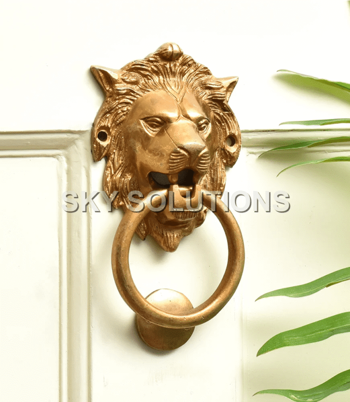 Brass Lion-head Knocker Door Handle Brass Lion-head Knocker Door Handle