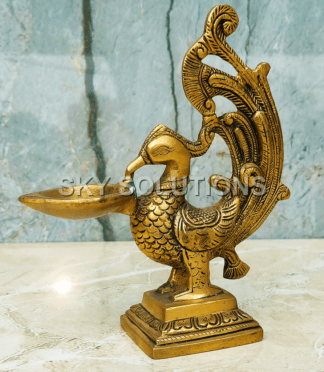 Brass Peacock Diya