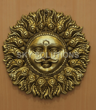 Brass Sun Face Wall Hanging
