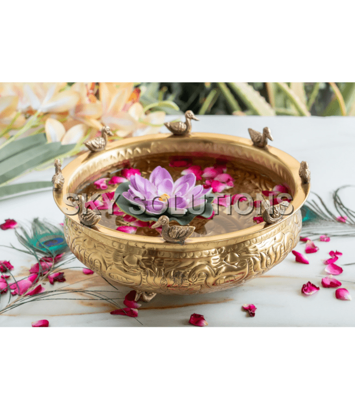 Brass-Urli-with-Duck-Lotus-Design Brass-Urli-with-Duck-Lotus-Design