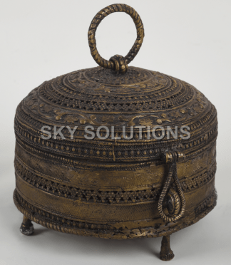 Dhokra Floral Trinket Box