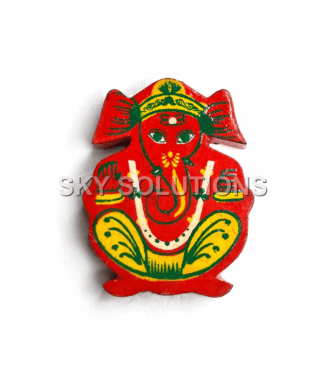 Ganpati Ji Red Wooden Miniature