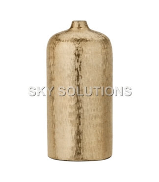 Hammered Brass Bottle-neck Vase