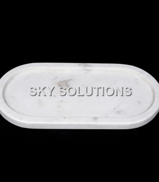 Inlay Marble Oval Platter Tray