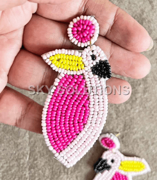 Light Pink Color Bird Shape Earrings