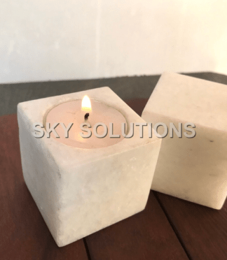 Marble T-light Cube Candle Holder