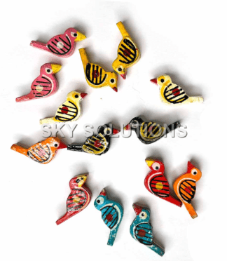 Multi Color Bird Wooden Miniature