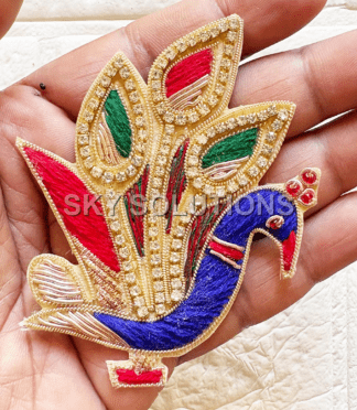 Nakshi Embroidery Peacock Applique Patch