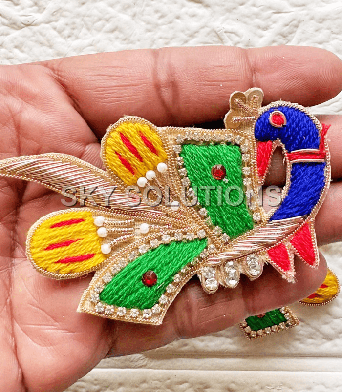 Nakshi Embroidery Peacock Applique Patch Nakshi Embroidery Peacock Applique Patch