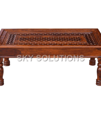 Sheesham Jali-Carved Coffee Table