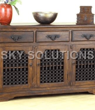 Sheesham Jali-Carved Sideboard