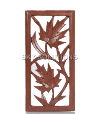 Walnut Wood Chinar Leaf Wall Panel