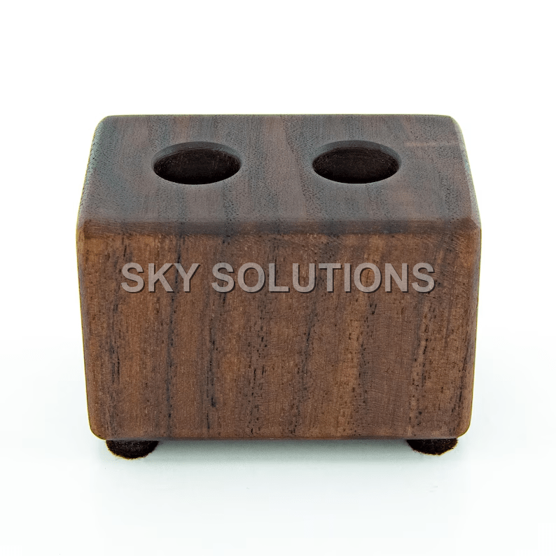 Walnut Wood Double-hole Pen Stand-1 Walnut Wood Double-hole Pen Stand-1