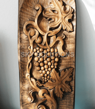 Walnut Wood Grape-vine Wall Panel