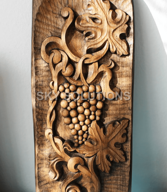 Walnut Wood Grape-vine Wall Panel