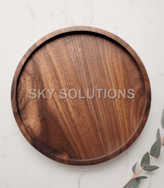 Walnut Wood Round Serving Tray