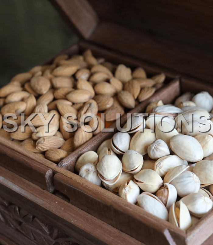 Walnut Wood Two-partition Dry-Fruit Box-4 Walnut Wood Two-partition Dry-Fruit Box-4